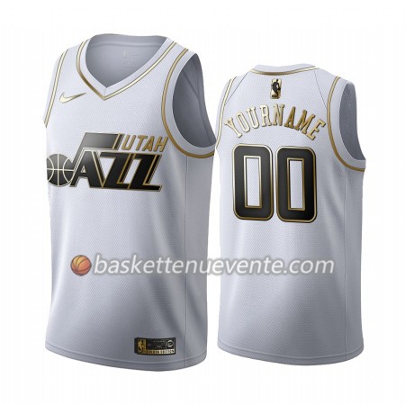 Maillot Basket Utah Jazz Personnalisé 2019-20 Nike Blanc Golden Edition Swingman - Homme